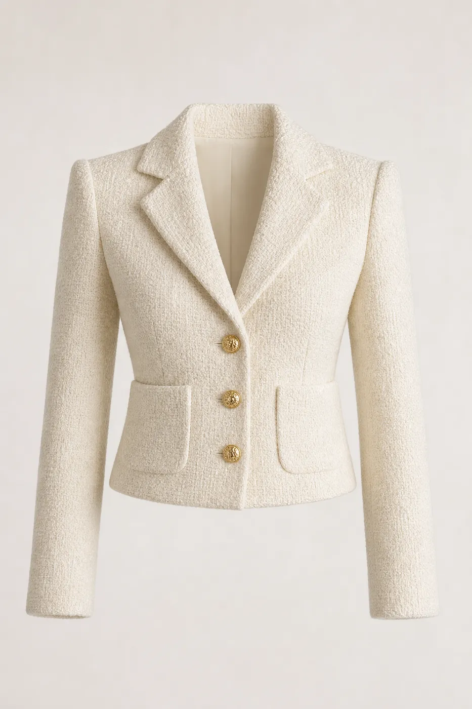 Blazer Structuré en Laine Bouclée