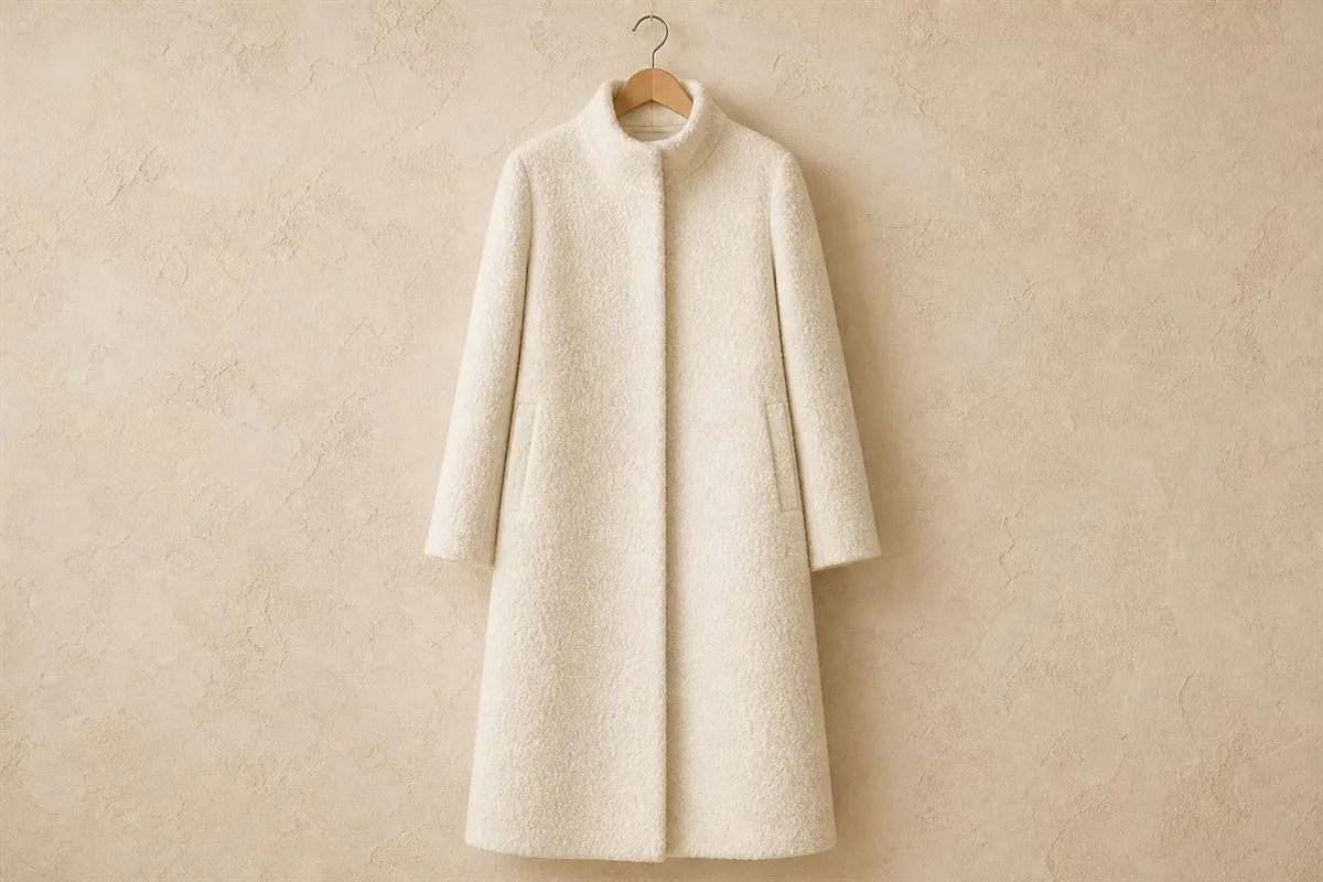 Manteau Long en Laine Bouclée Édition Limitée