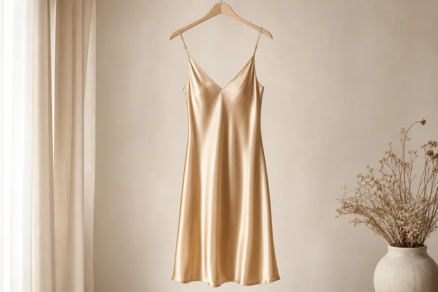 Robe Midi en Satin Essentiel